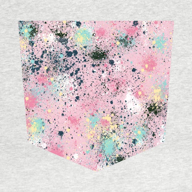 Pocket - INK SPLATTER DUST PINK PASTEL by ninoladesign